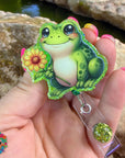Frog Holding Sunflower Decal & Acrylic Blank COMBO