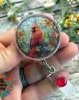 Stained Glass Cardinal Decal