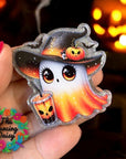 Orange Coffee Ghost Decal & Acrylic Blank COMBO