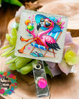 Flamingo Sunbathing UV DTF Decal
