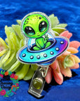 Cute Alien Badge Reel Blanks