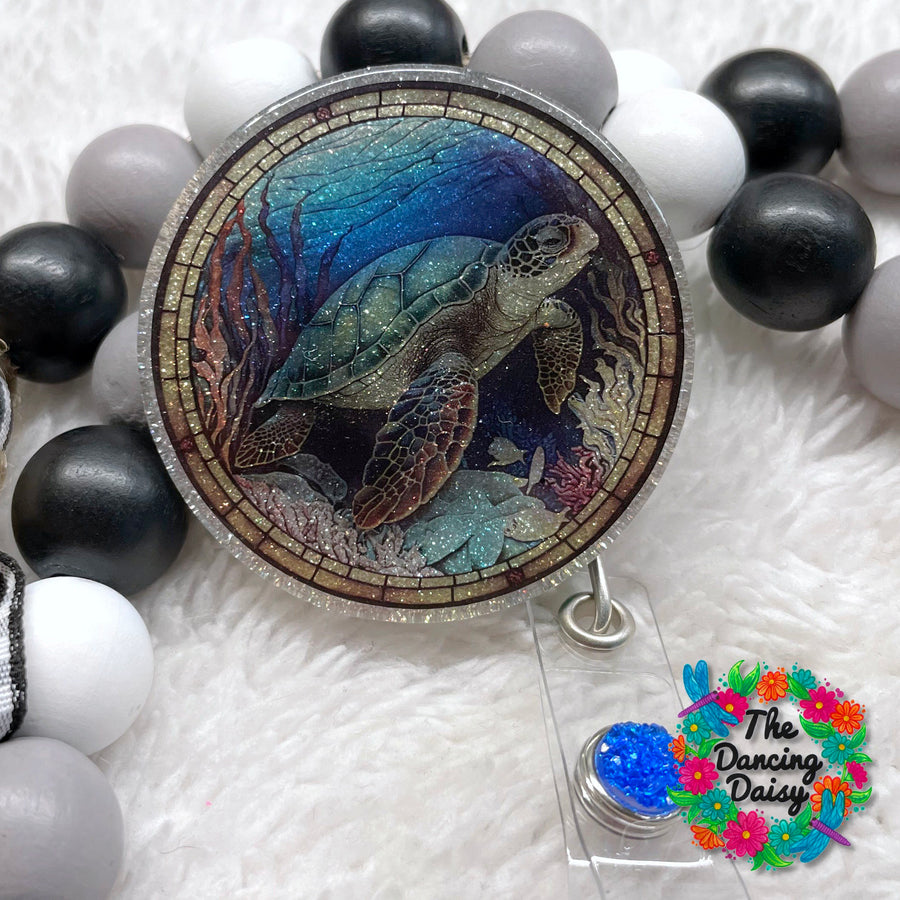 Stained Glass Sea Turtle Decal