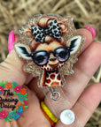 Giraffe Face Bow Decal & Acrylic Blank COMBO