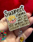 Suspect Adult Chicken Tenders Decal & Acrylic Blank COMBO