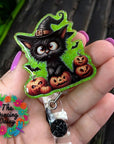 Cat Pumpkin Decal & Acrylic Blank COMBO