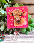 Valentine Highland Cow UV DTF