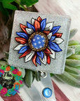 Red White Blue Sunflower UV DTF Transfer