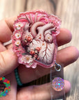 Floral Anatomical Heart Decal & Acrylic Blank COMBO