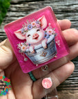 Glamour Pig in Bath UV DTF