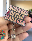 Business Office Manager Badge Reel Blank