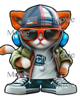 Cool Cat Decal & Acrylic Blank COMBO