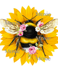 Sunflower Bee Decal & Acrylic Blank COMBO