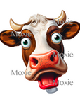 Funny Cow Face Decal & Acrylic Blank COMBO