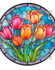 Stained Glass Tulips Decal