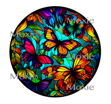 Stained Glass Butterflies Decal