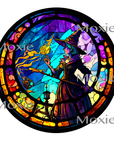 Stained Glass Witch Decal