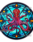 Stained Glass Octopus Decal