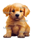 Golden Retriever Puppy Decal & Acrylic Blank COMBO