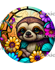 Stained Glass Sloth Decal
