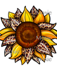 Leopard Sunflower Decal & Acrylic Blank COMBO