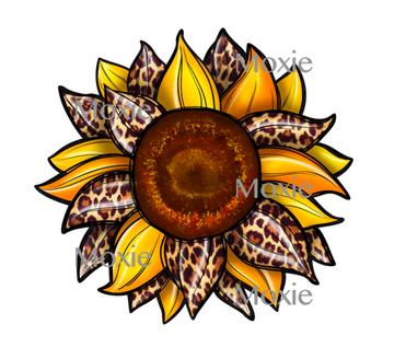 Leopard Sunflower Decal & Acrylic Blank COMBO
