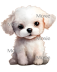 Bichon Frise Pup Decal & Acrylic Blank COMBO