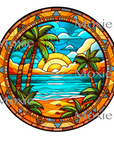 Stained Glass Beach Decal