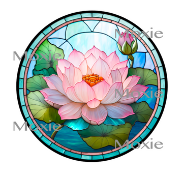 Stained Glass Lotus Decal