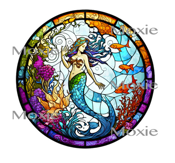 Stained Glass Mermaid Decal