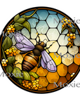 Stained Glass Honey Bee Decal
