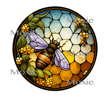 Stained Glass Honey Bee Decal