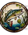 Stained Bass Fish Decal