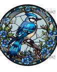 Stained Blue Jay Decal
