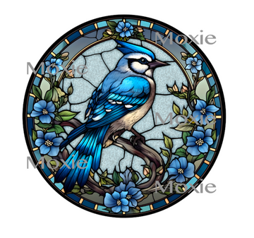 Stained Blue Jay Decal