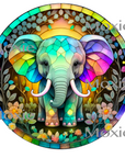 Stained Glass Elephant Decal