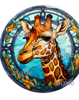 Stained Glass Giraffe Decal