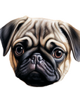 Pug Face Decal & Acrylic Blank COMBO