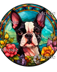 Stained Glass Boston Terrier Decal
