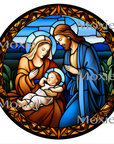 Stained Glass Nativity Decal