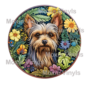Stained Yorkshire Terrier Decal