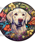 Stained White Labrador Decal