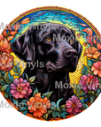 Stained Black Labrador Decal