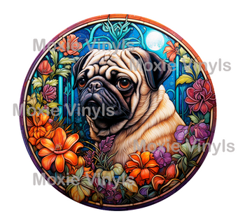 Stained Pug Decal