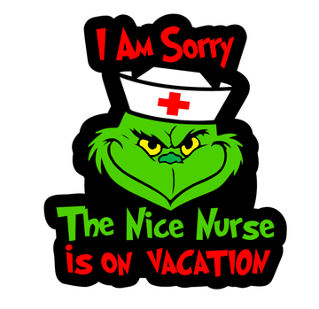 Grinch Nice Nurse Badge Reel Blank
