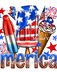 Merica Popsicles UV DTF Transfer