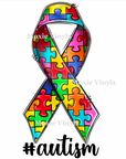 Autism Ribbon UV DTF Transfer