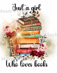 Girl Loves Books UV DTF Transfer
