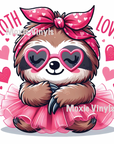 Cute Valentine Sloth UV DTF
