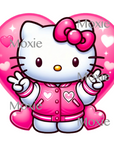 Valentine Hello Kitty Decal & Acrylic Blank COMBO
