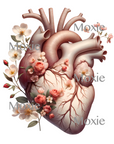 Floral Anatomical Heart Decal & Acrylic Blank COMBO